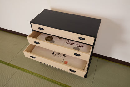 【アウトレット】モダンタイプの総桐チェスト6段